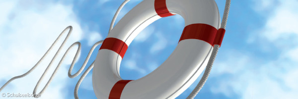 Ein Rettungsring fliegt durch die Luft
